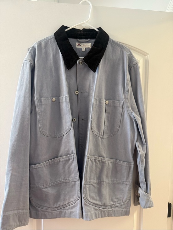 Wallace & Barnes Other - Light Gray Men's Shirt Jacket with Black Corduroy Collar